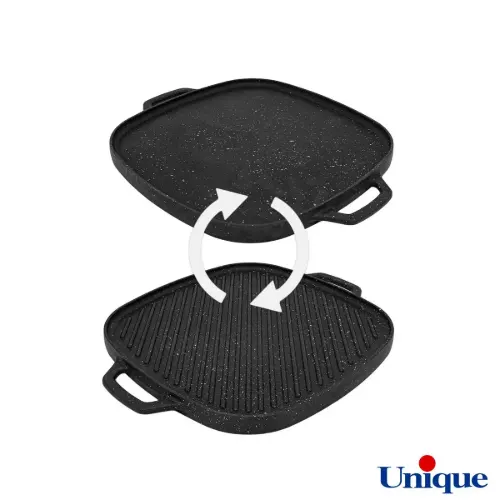 تابه گریل چدنی یونیک مربع 28 سانتیمتری UN-6031
