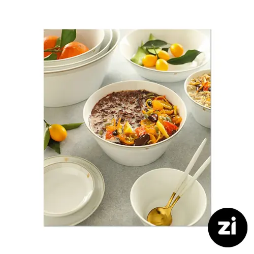 بشقاب تخت چینی زرین (Zi) فرم اس اپرا سایز 15