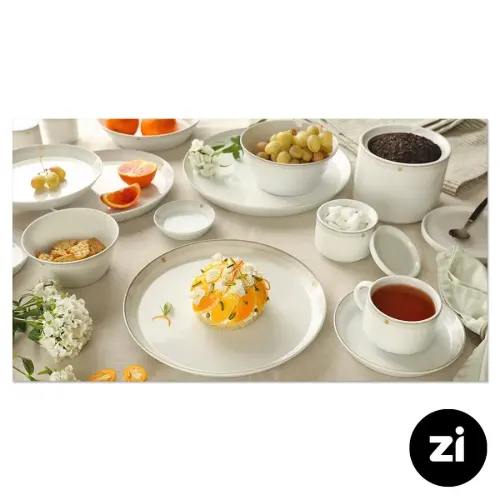 بشقاب تخت چینی زرین (Zi)  فرم اس اپرا سایز 33