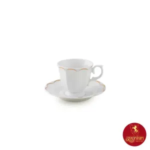 سرویس چای خوری چینی زرین نئوکلاسیک نارسیس طلایی 12 پارچه