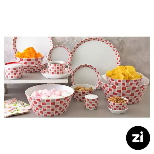 بشقاب تخت چینی زرین Zi فرم اس طرح روشان سایز 24