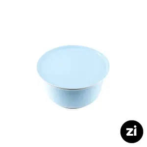 کاسه در دار چینی زرین مارک زی سایز کوچک طرح پاستل آبی