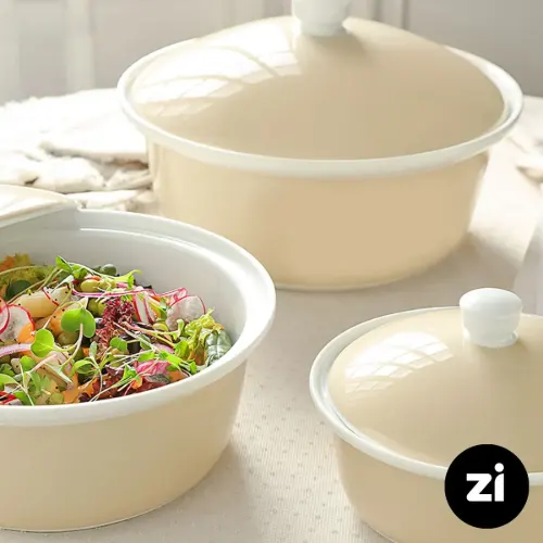 قابلمه چینی زرین مارک زی Zi پاستل طوسی سایز 26