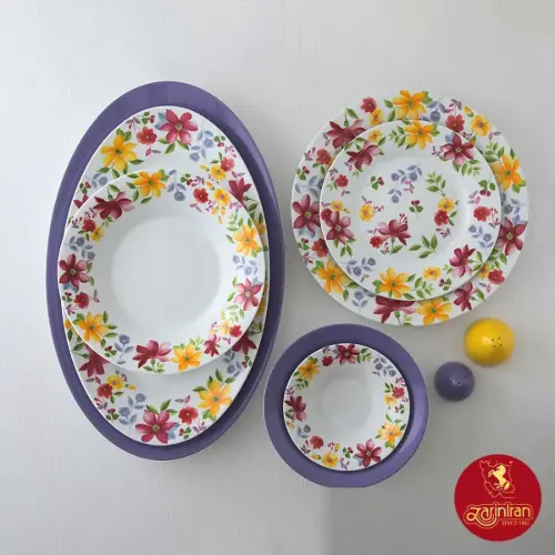 سرویس چینی زرین شهرزاد طرح ملیکا 6 نفره 35 پارچه
