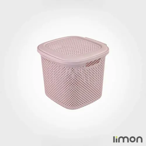 سبد رخت دربدار لیمون طرح بافت کوچک 2135