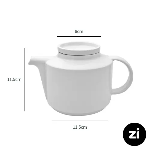 قوری چینی زرین زی فرم اس سفید