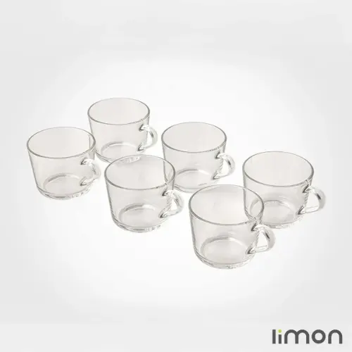 لیوان شیشه ای دسته دار 285 سی سی لیمون 2282