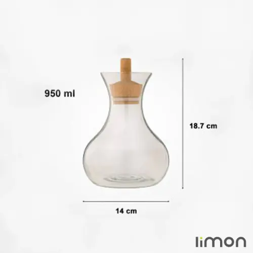 بطری آب درب چوبی 950 میلی لیتر لیمون 2268