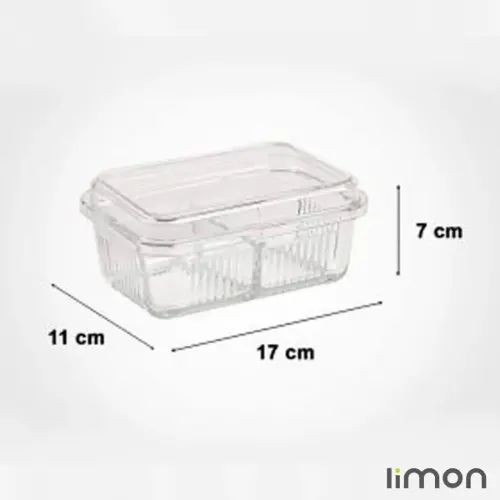 ظرف شیشه ای دو خانه لیمون 2256