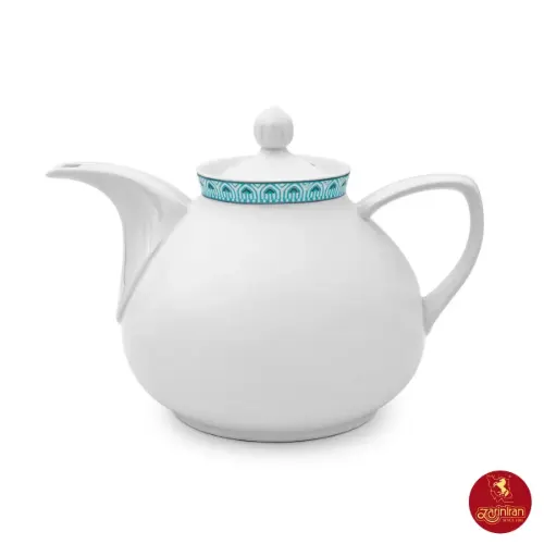 قوری چینی زرین شهرزاد ورونا فیروزه ای سایز 6