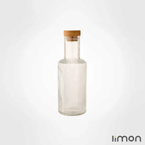 بطری آب درب چوبی 700 میلی لیتری لیمون 2266