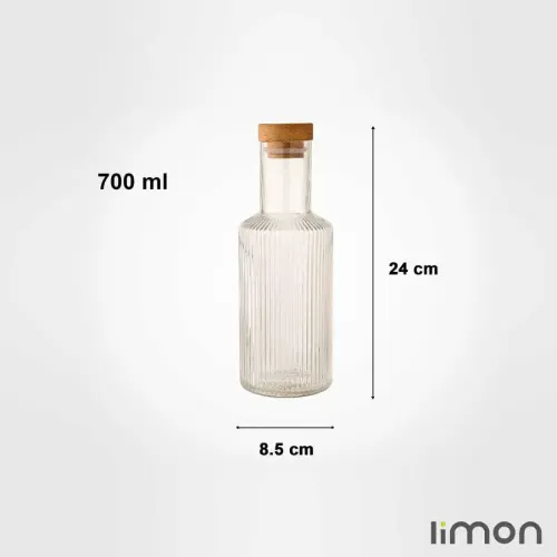 بطری آب درب چوبی 700 میلی لیتری لیمون 2266