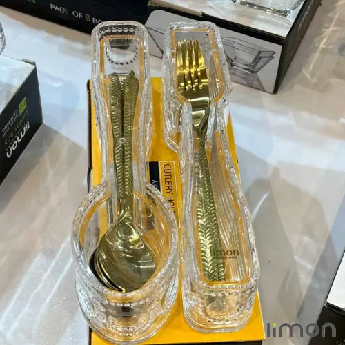 جا قاشق و چنگال اکرولیک دربدار لیمون 6260