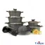 سرویس قابلمه گرانیتی یونیک 14 پارچه لاین طوسی UN-7961