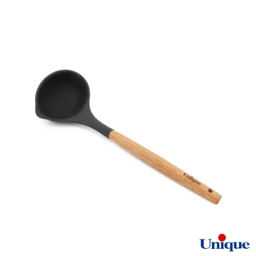 کفگیر و ملاقه یونیک سیلیکونی دسته چوبی UN-1170
