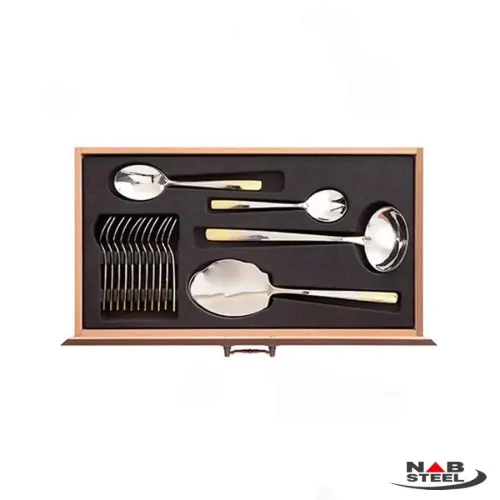 مشخصات سرویس قاشق چنگال 116 پارچه ناب استیل مدل ورونا