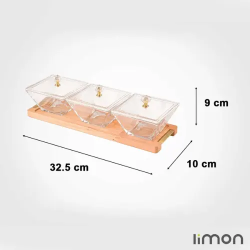 اردور خوری مربع دربدار 3 خانه پایه چوبی 2242