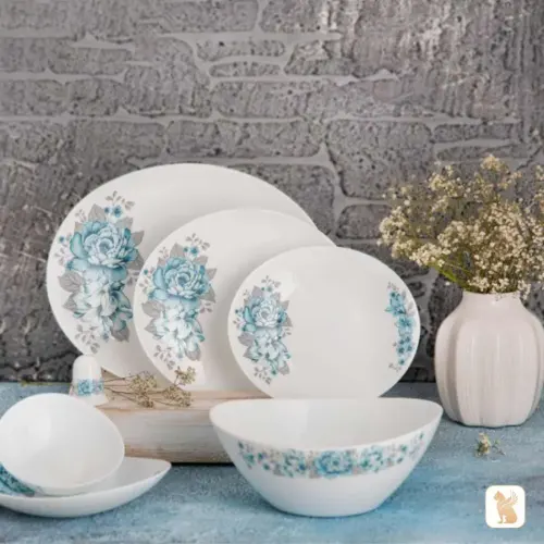 سرویس آرکوپال با کیفیت 28 پارچه پارس اپال طرح مانیسا آبی کد 265