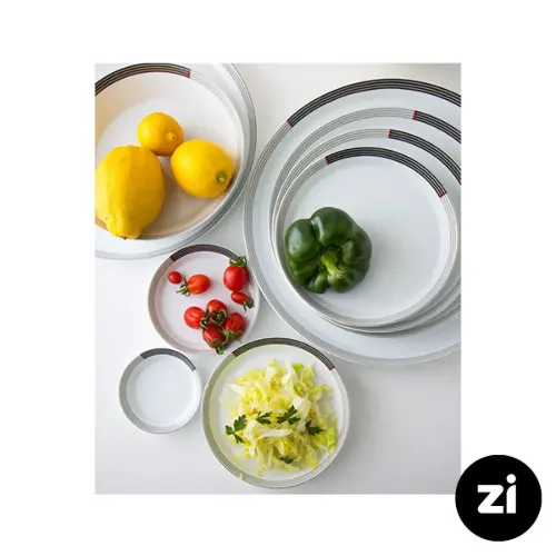 بشقاب تخت چینی زرین Zi فرم اس وگاس قرمز سایز 21