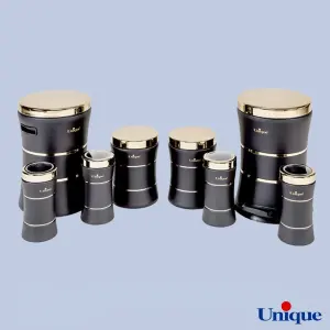سرویس 18 پارچه کمر باریک خطی مشکی براق درب استیل یونیک UN-4571