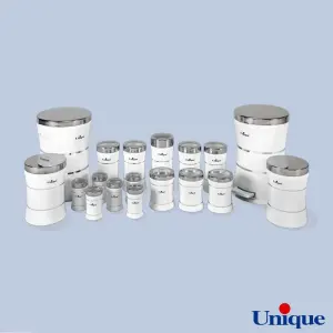 سرویس 18 پارچه کمر باریک خطی سفید استیل یونیک UN-4593