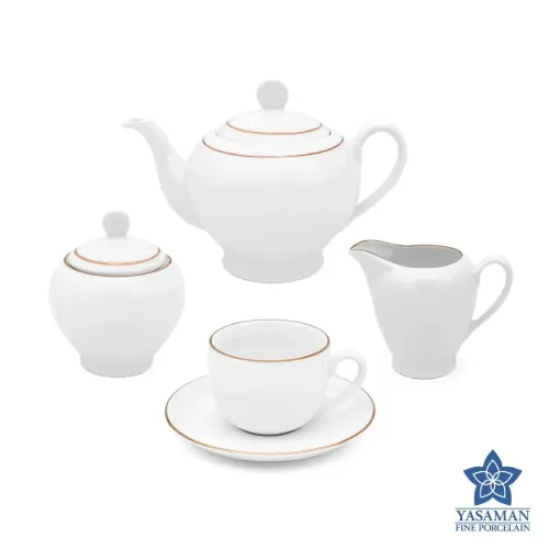 سرویس چینی زرین ایتالیا اف زرین رزگلد یاسمن 76 پارچه