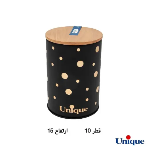 سرویس 12 پارچه آشپزخانه فانتزی یونیک مشکی توپی درب بامبو UN-8015