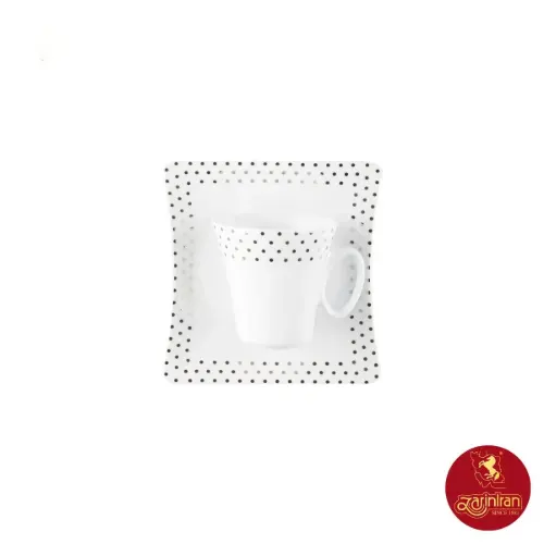 چینی زرین سرویس 12 پارچه چای خوری وینچی طرح اسپاتی پلاتینی