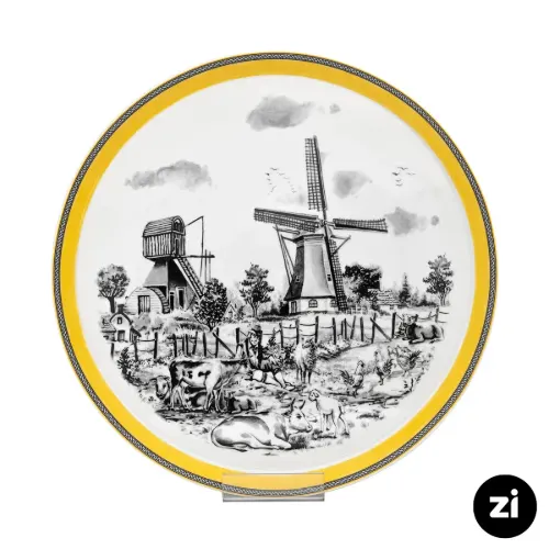 بشقاب تخت چینی زرین Zi فرم اس ویلیج سایز 33