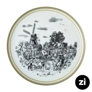 بشقاب تخت چینی زرین Zi فرم اس ویلیج سایز 30