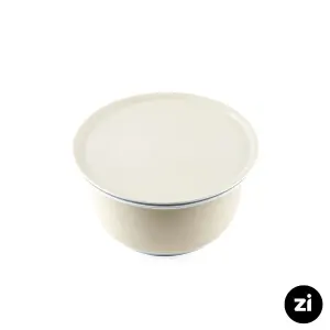 کاسه در دار چینی زرین مارک Zi  پاستل کرم سایز 17