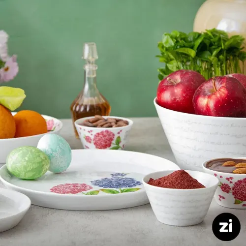 بشقاب تخت چینی زرین زی فرم اس غزل سایز 27