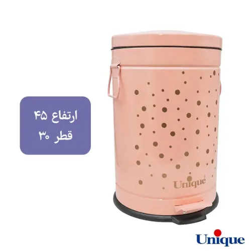 سرویس 12 پارچه فانتزی صورتی خالدار طلا درب بامبو یونیک UN-8043