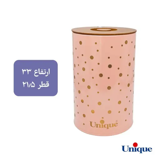 سرویس 12 پارچه فانتزی صورتی خالدار طلا درب بامبو یونیک UN-8043