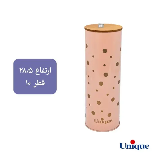 سرویس 12 پارچه فانتزی صورتی خالدار طلا درب بامبو یونیک UN-8043