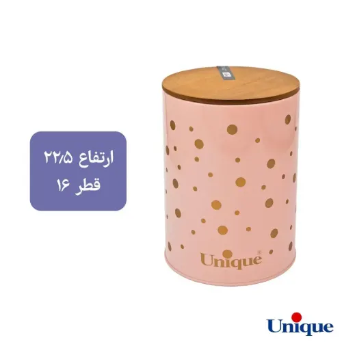 سرویس 12 پارچه فانتزی صورتی خالدار طلا درب بامبو یونیک UN-8043