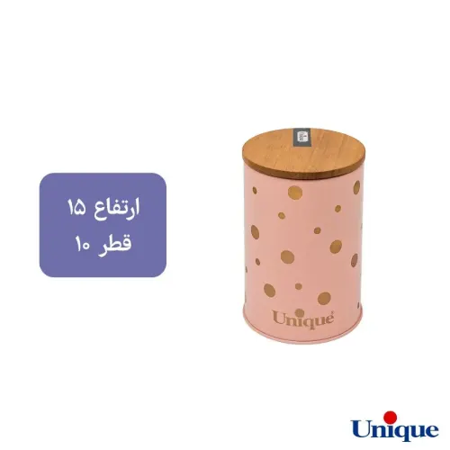 سرویس 12 پارچه فانتزی صورتی خالدار طلا درب بامبو یونیک UN-8043