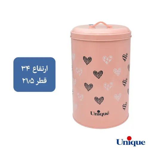 ست جای حبوبات و ادویه 4+8 صورتی پاستلی قلبی یونیک UN-9009