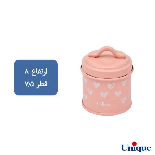 ست جای حبوبات و ادویه 4+8 صورتی پاستلی قلبی یونیک UN-9009