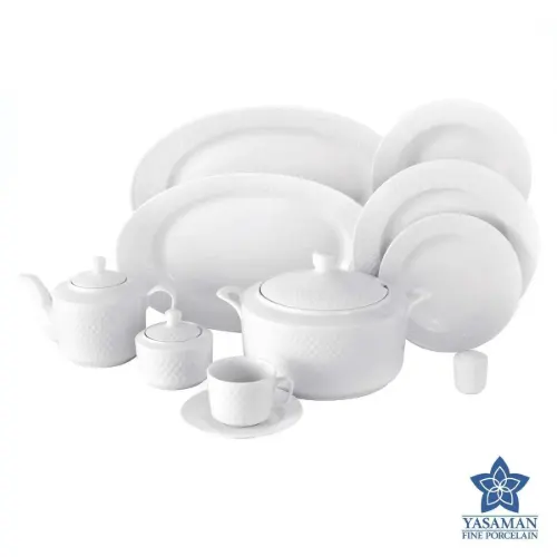 سرویس چینی یاسمن رادیانس سفید 76 پارچه
