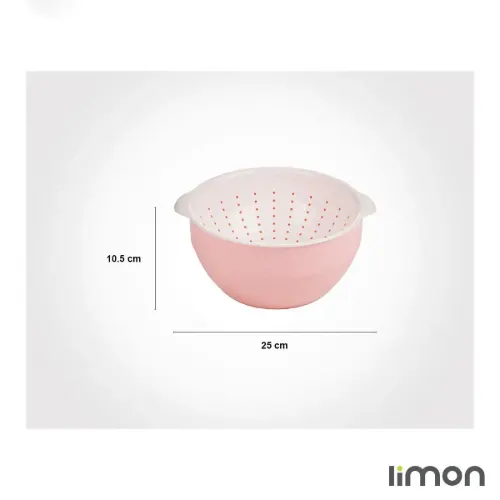ست کاسه و آبکش گرد لیمون سایز 3 1070