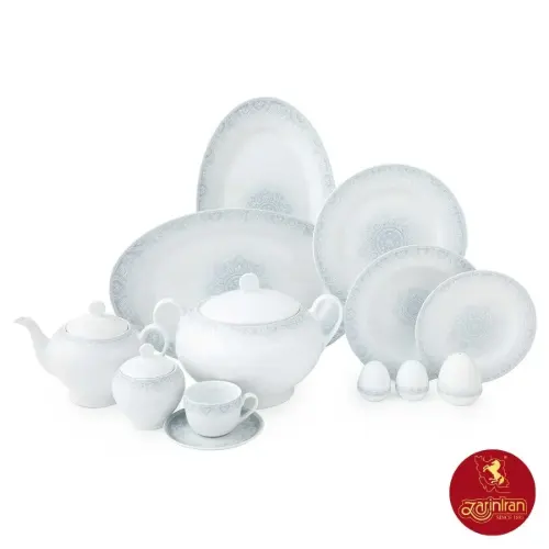 سرویس چینی زرین ایتالیا اف ادلین طوسی 12 نفره 102 پارچه