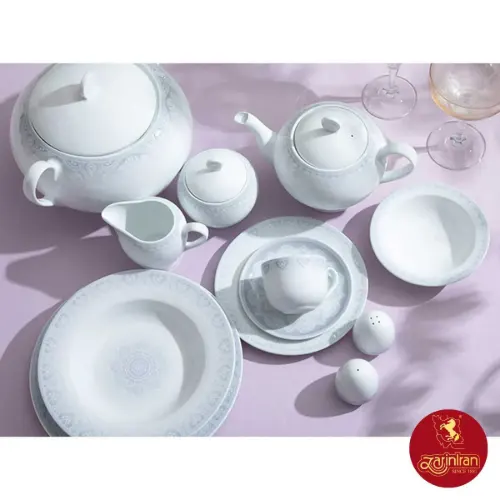 سرویس چینی زرین ایتالیا اف ادلین طوسی 12 نفره 102 پارچه