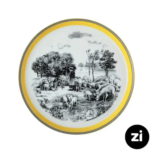 بشقاب تخت چینی زرین Zi فرم اس ویلیج سایز 27