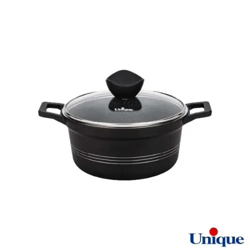 سرویس قابلمه 16 پارچه یونیک مدل کلاسیک رنگ مشکی UN-7701