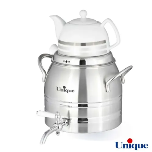 کتری و قوری یونیک استیل شیر دار 6 لیتر UN-7220 دسته استیل