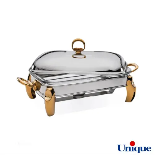 سوفله خوری یونیک مستطیل بزرگ پافیلی طلایی UN-3102