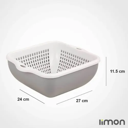 ست کاسه و آبکش چهارگوش 2 لیمون 0574