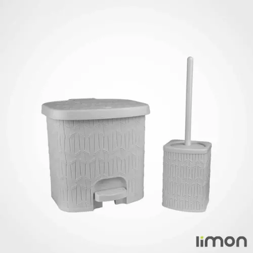 سطل و فرچه چهارگوش طرح بامبو لیمون سایز کوچک 1612