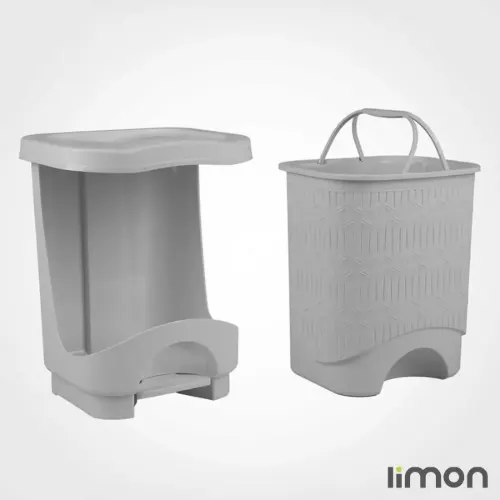 سطل پدالی چهارگوش طرح بامبو لیمون سایز بزرگ 1580